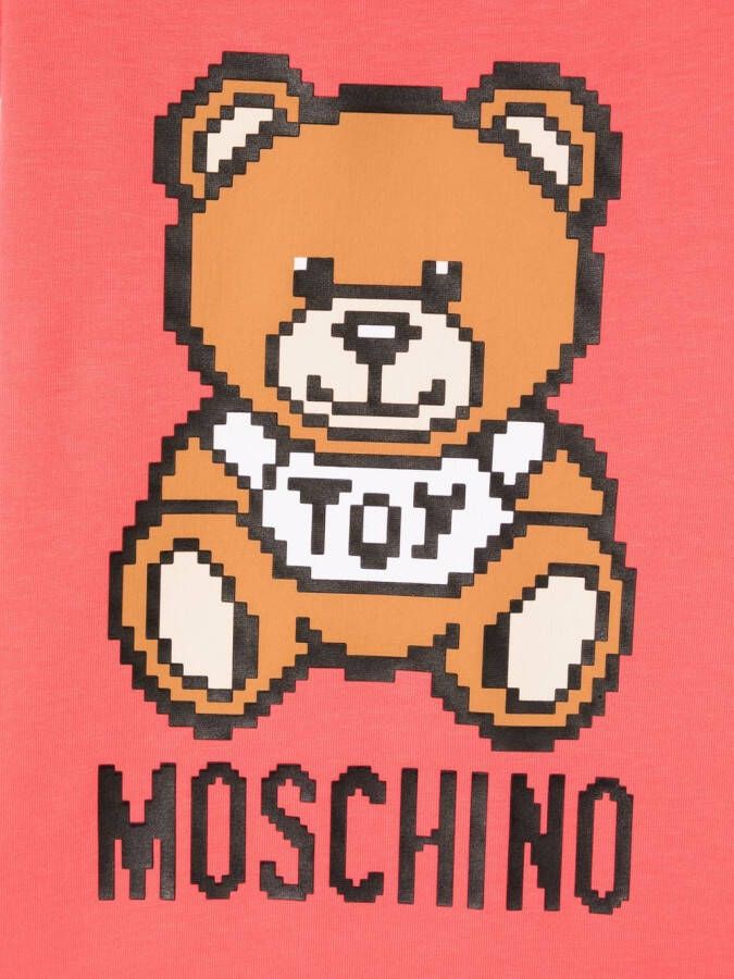 Moschino Kids T-shirtjurk met teddybeerprint Roze