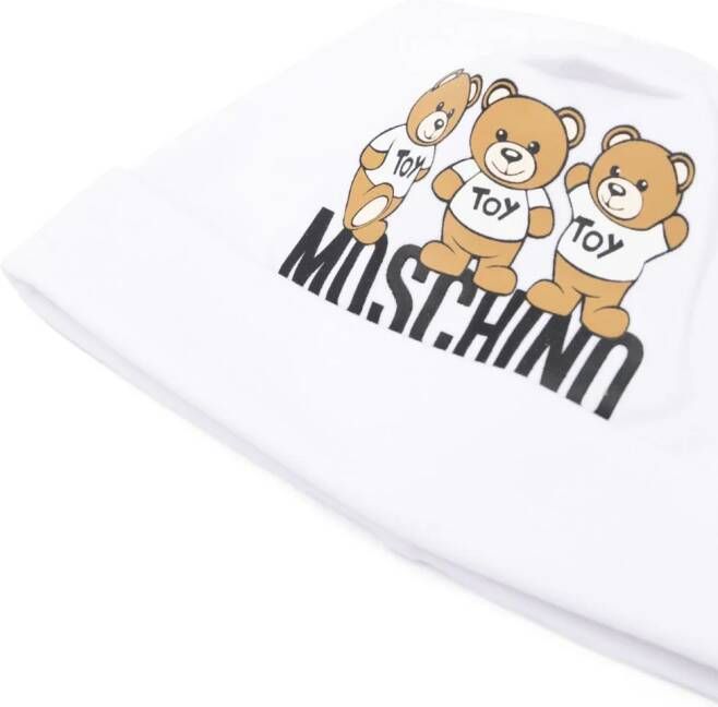 Moschino Kids Muts met teddybeerprint Wit