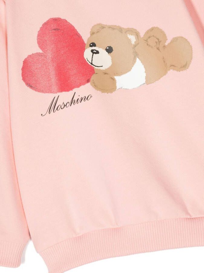 Moschino Kids Sweater met teddybeerprint Roze