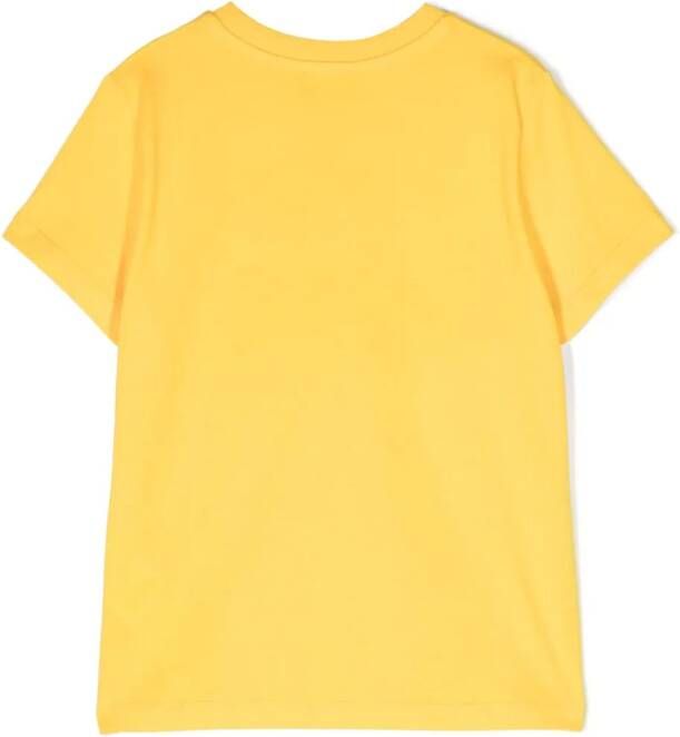 Moschino Kids T-shirt met ronde hals Geel