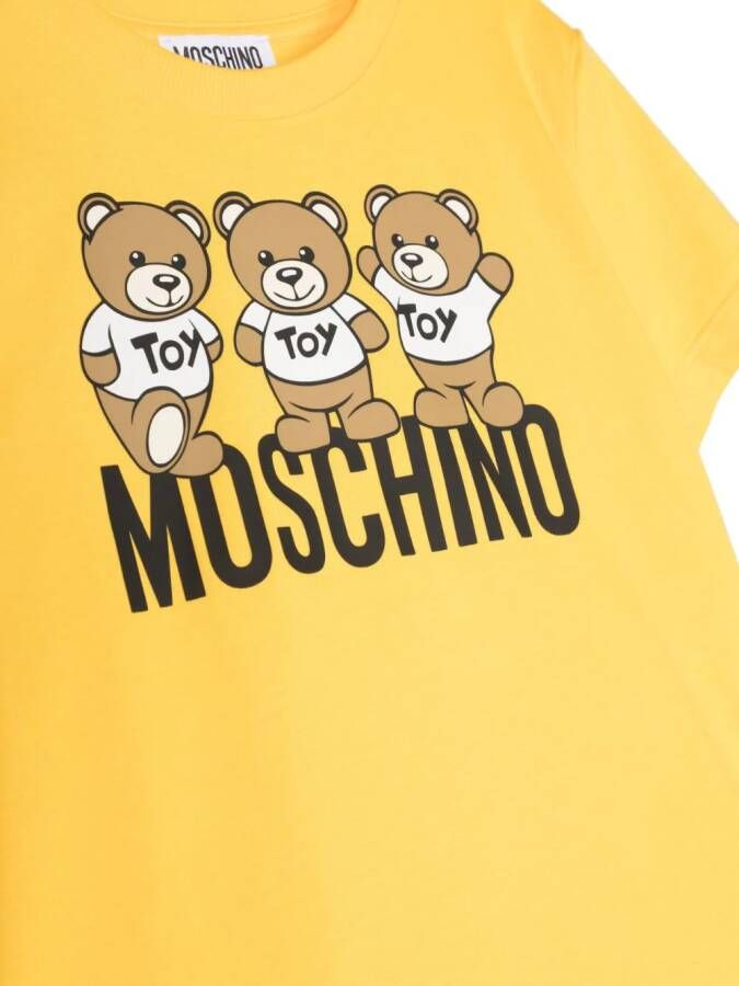 Moschino Kids T-shirt met ronde hals Geel