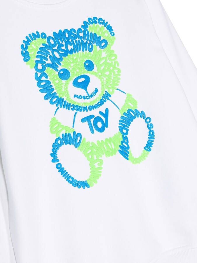 Moschino Kids Sweater met teddybeer print Wit