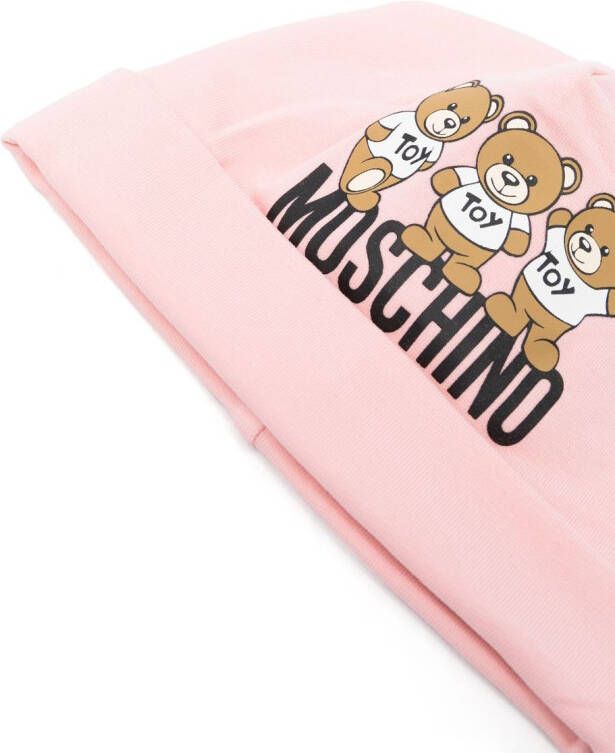 Moschino Kids Muts met teddybeerlogo Roze