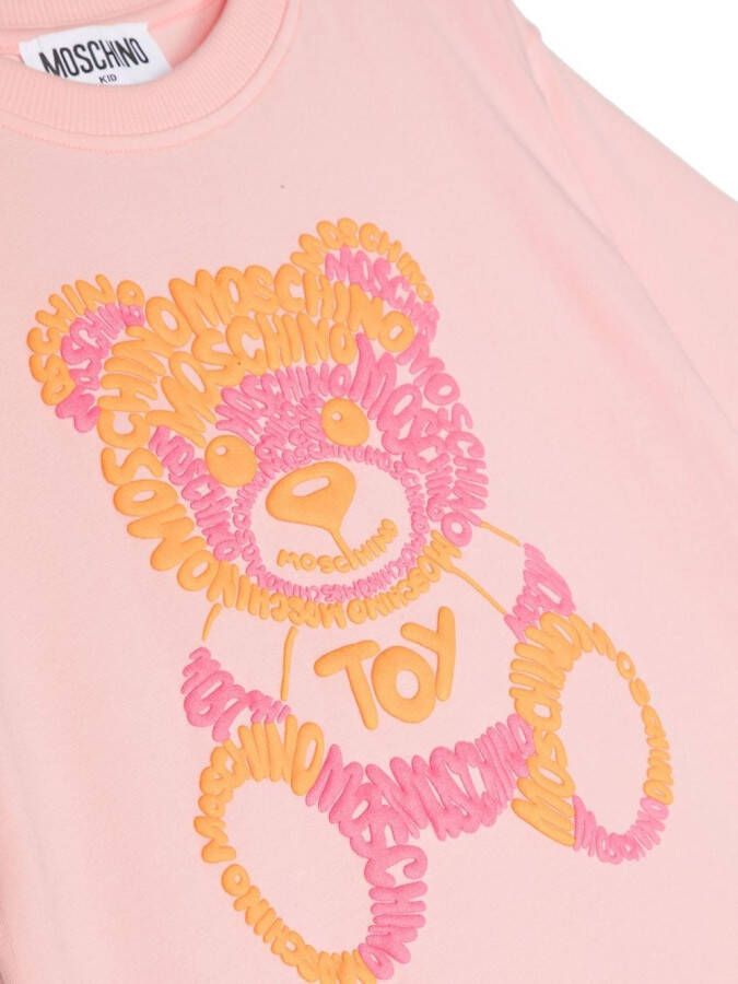 Moschino Kids Mini-jurk met teddybeerprint Roze
