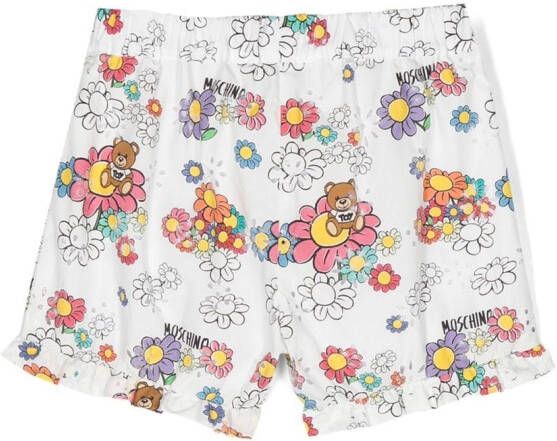 Moschino Kids Shorts met peplum afwerking Wit