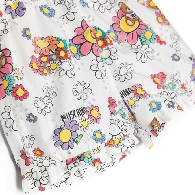 Moschino Kids Shorts met peplum afwerking Wit