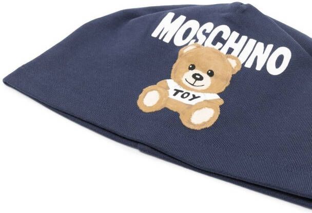Moschino Kids Muts met teddybeerprint Blauw