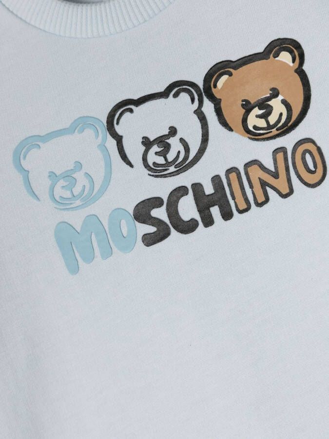 Moschino Kids Romper met teddybeerprint Blauw