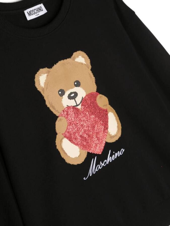 Moschino Kids Sweater met teddybeerprint Zwart
