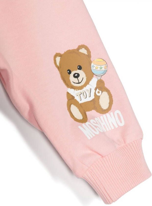 Moschino Kids Broek met teddybeerprint Roze