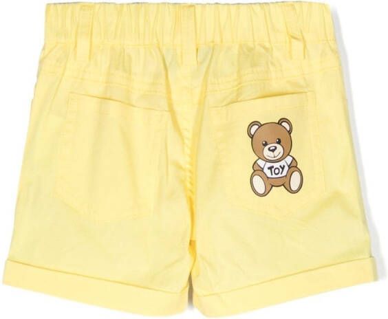 Moschino Kids Shorts met teddybeer Geel