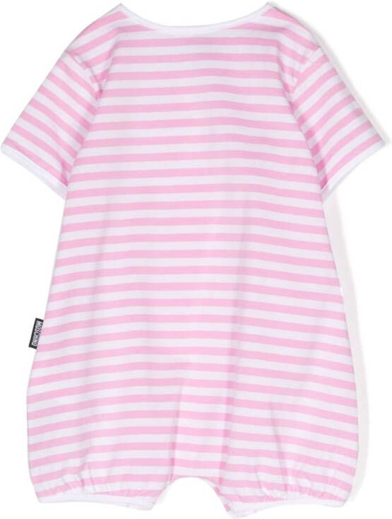 Moschino Kids Gestreept babypakje Roze
