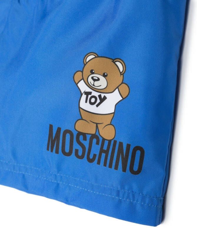Moschino Kids Zwembroek met teddybeerprint Blauw
