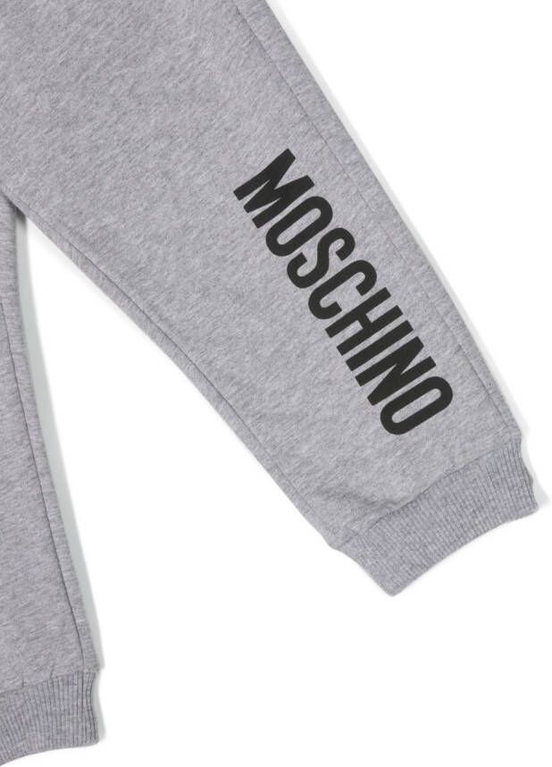Moschino Kids Trainingsbroek met logoprint Grijs