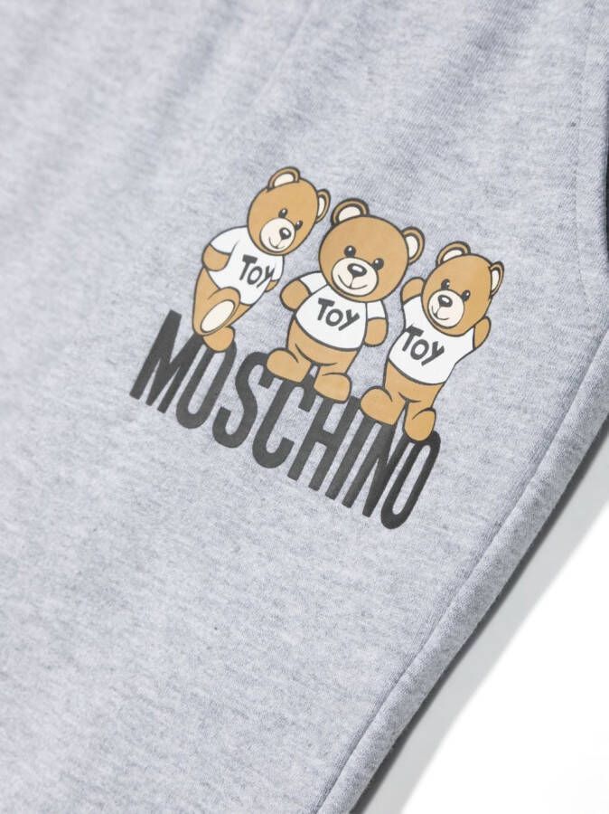 Moschino Kids Trainingsbroek met print Grijs