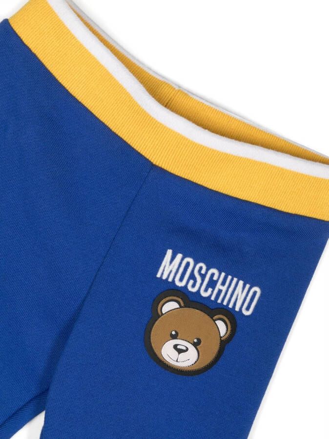 Moschino Kids Trainingspak met geborduurd logo Blauw