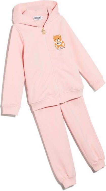 Moschino Kids Trainingspak met logoprint Roze