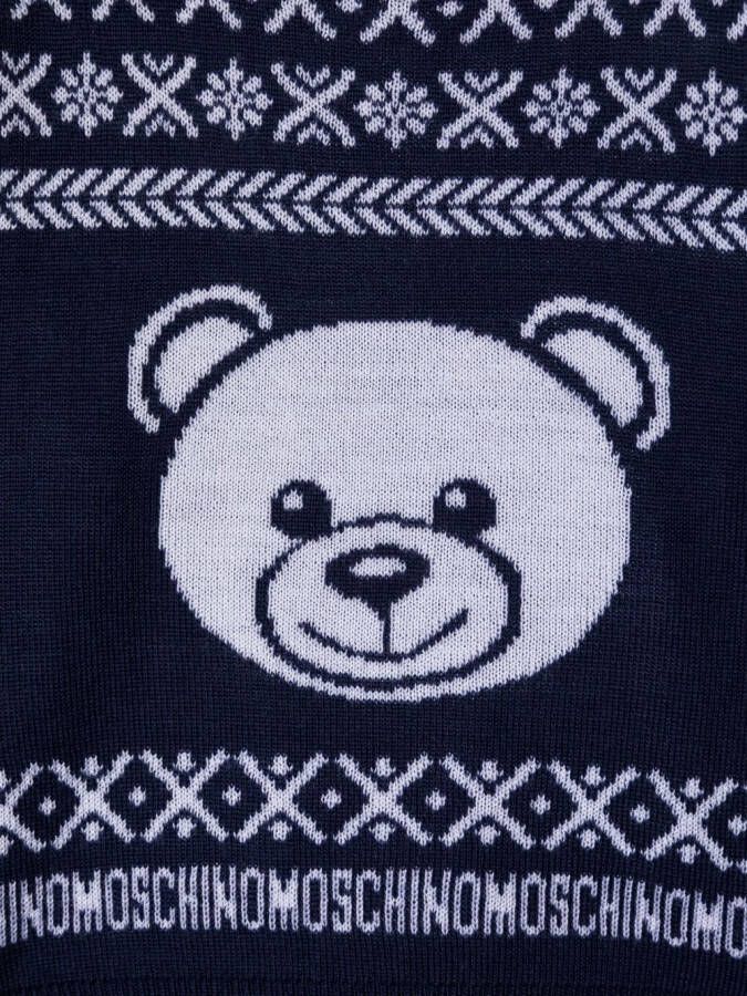 Moschino Kids Trui met teddybeerprint Blauw
