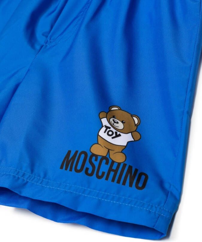 Moschino Kids Zwembroek met teddybeerprint Blauw