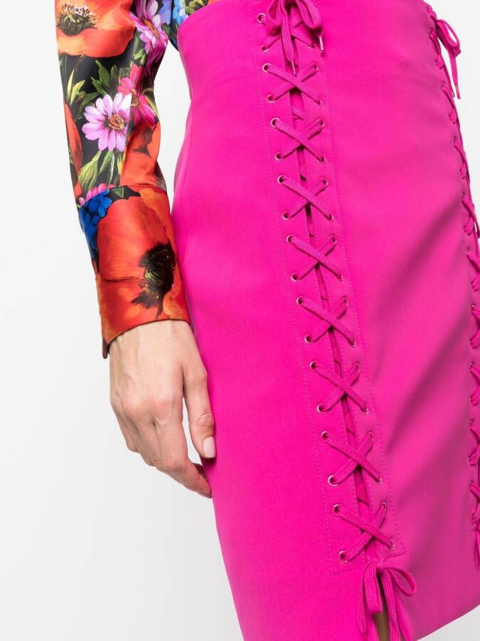 Moschino Kokerrok met gestrikt detail Roze