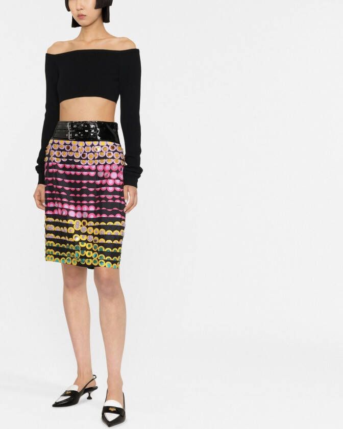 Moschino Kokerrok met stippen Zwart