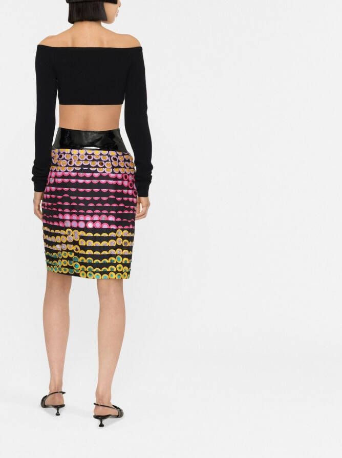Moschino Kokerrok met stippen Zwart