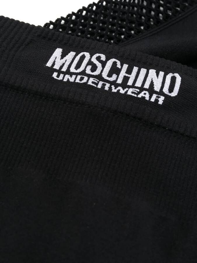 Moschino Legging met intarsia logo Zwart