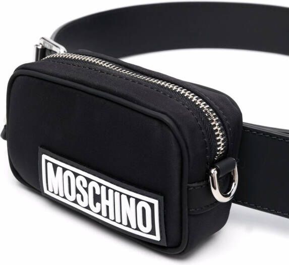 Moschino Leren riem Zwart