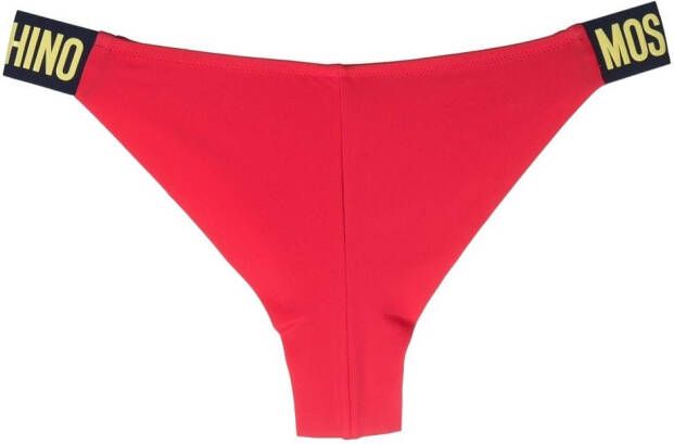 Moschino Bikinislip met logoband Rood