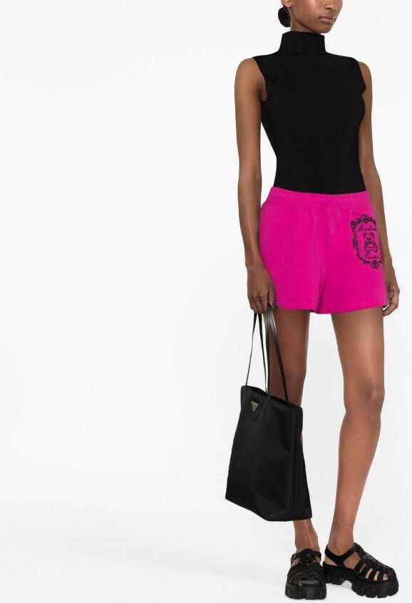 Moschino Shorts met geborduurd logo Roze