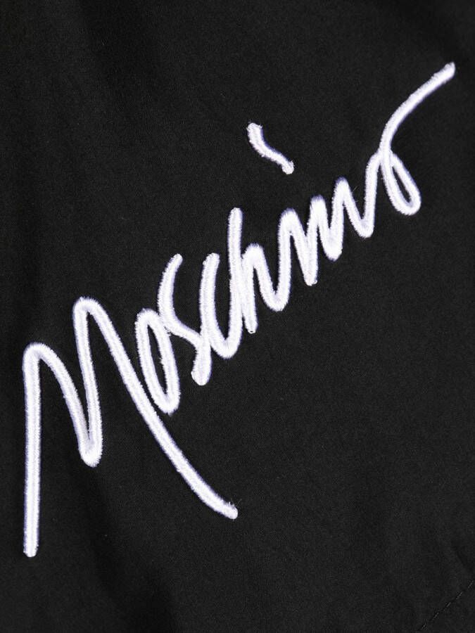Moschino Zwembroek met geborduurd logo Zwart