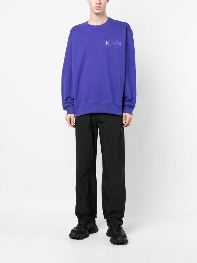 Moschino Sweater met logopatch Blauw