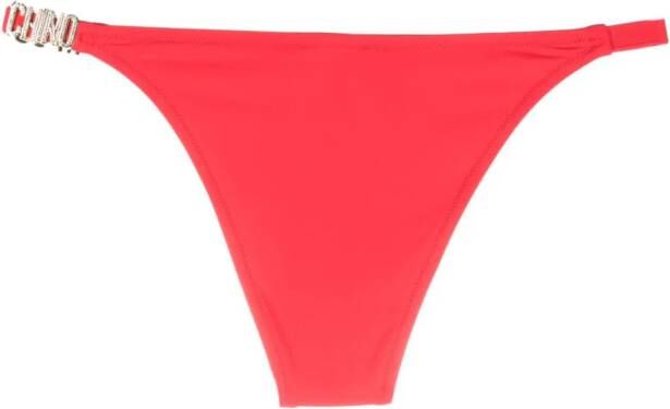 Moschino Bikinislip met logoplakkaat Rood