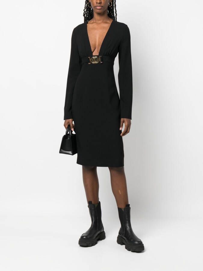 Moschino Jurk met logoplakkaat Zwart