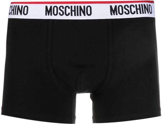 Moschino Twee boxershorts met logoband Zwart