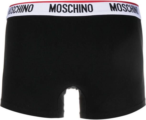 Moschino Twee boxershorts met logoband Zwart