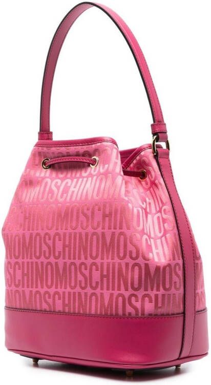 Moschino Bucket-tas met logoprint Roze