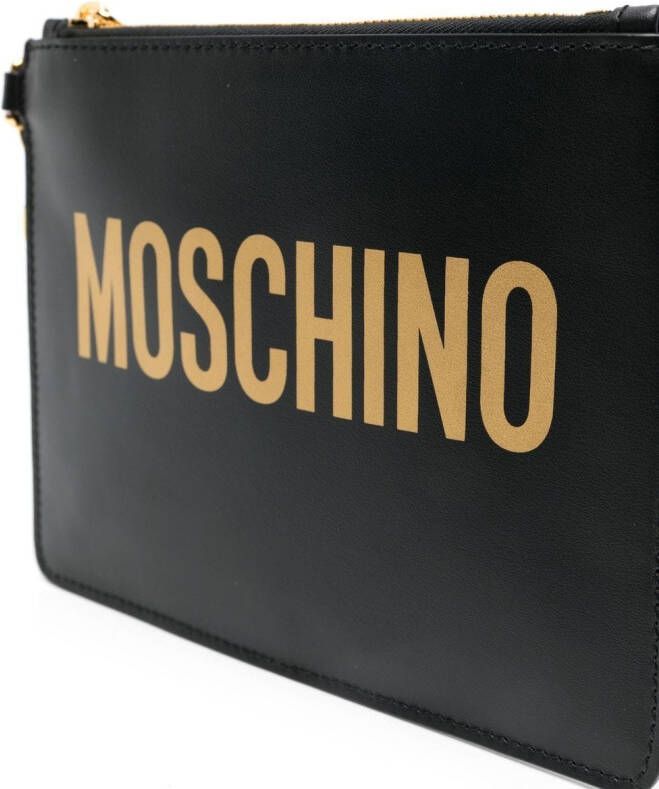 Moschino Clutch met logoprint Zwart