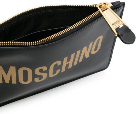 Moschino Clutch met logoprint Zwart