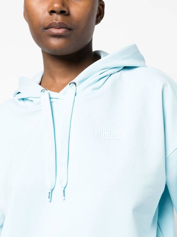 Moschino Cropped hoodie Blauw