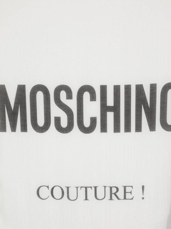 Moschino Sjaal met logoprint Wit