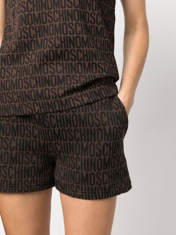 Moschino Shorts met logoprint Bruin