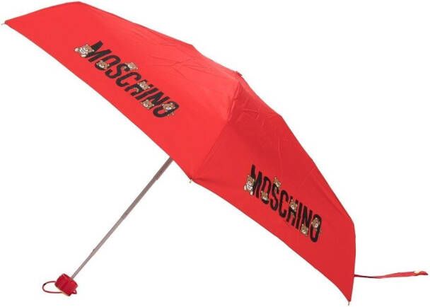 Moschino Paraplu met logoprint Rood