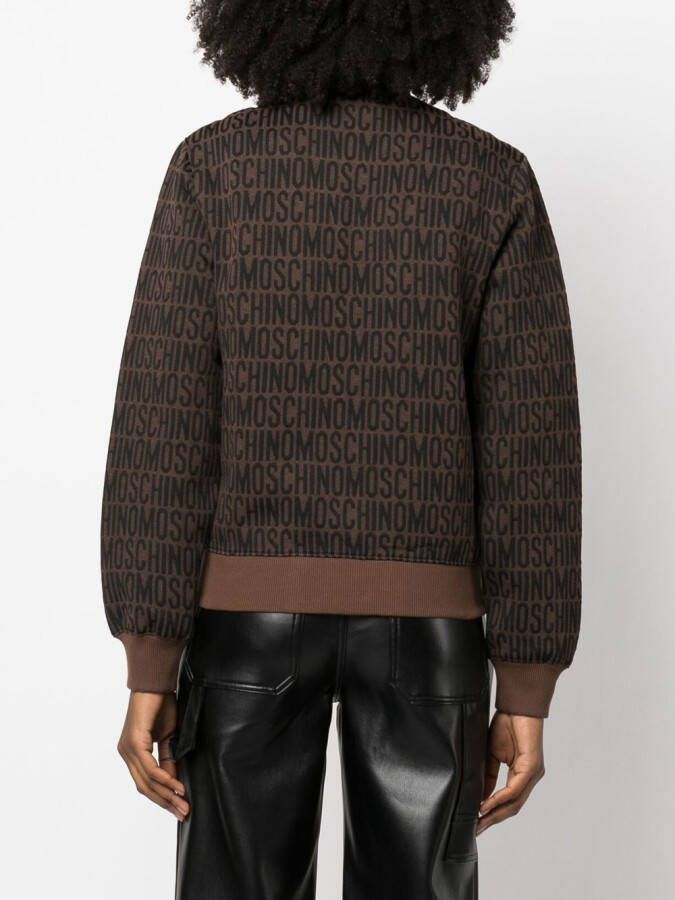 Moschino Sweater met logoprint Bruin