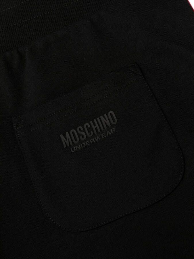 Moschino Trainingsshorts met logoband Zwart