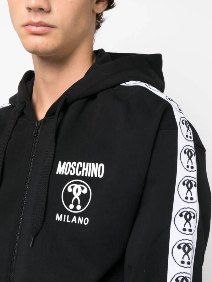 Moschino Hoodie met logoband Zwart