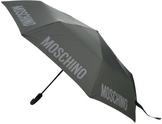 Moschino Paraplu met logo afwerking Grijs