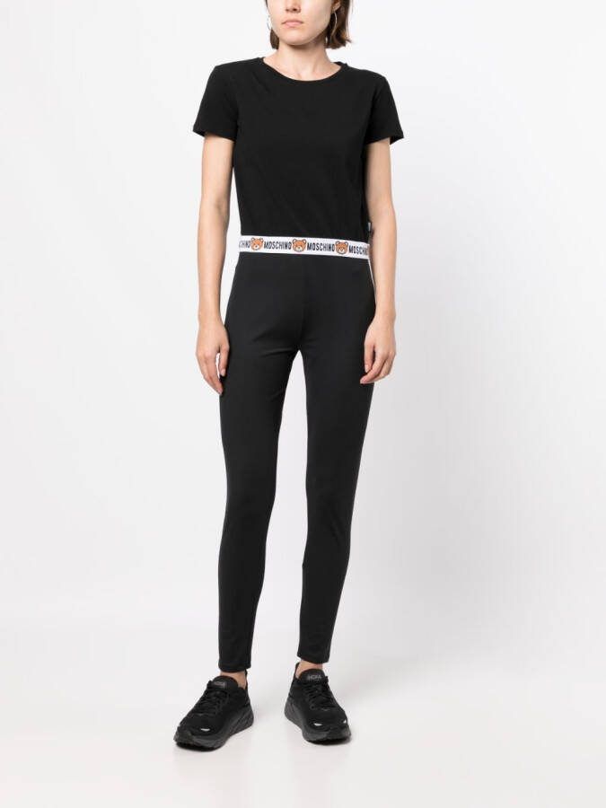 Moschino T-shirt met logoband Zwart
