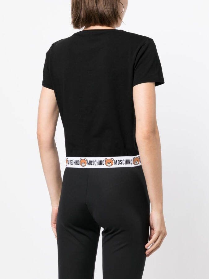 Moschino T-shirt met logoband Zwart