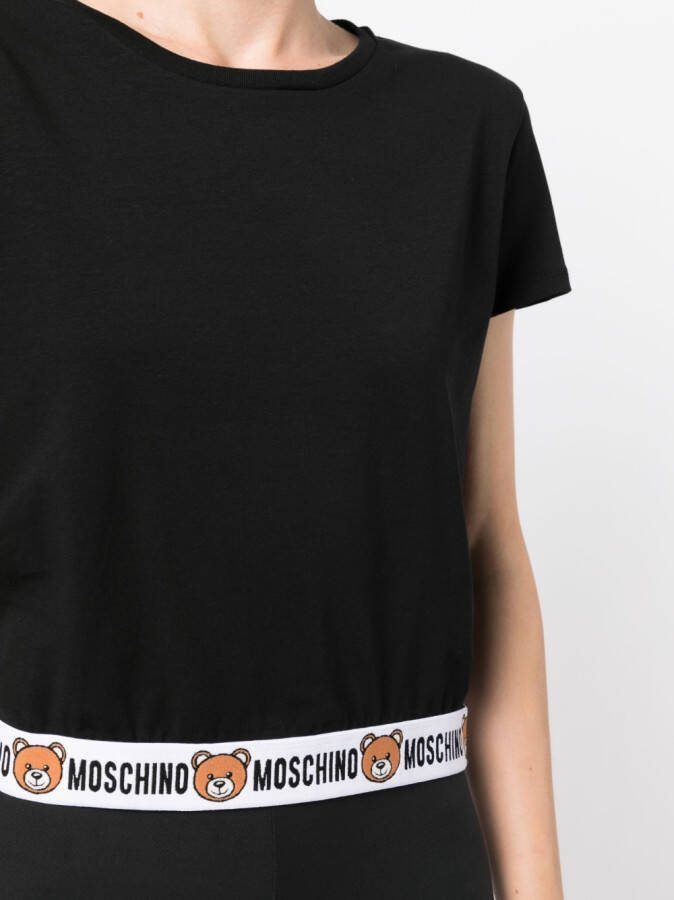 Moschino T-shirt met logoband Zwart